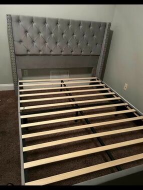 Modern Glam Wingback Bed
